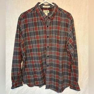 Men’s L.L.Bean Scotch Plaid Flannel Shirt Traditional Fit Button Down